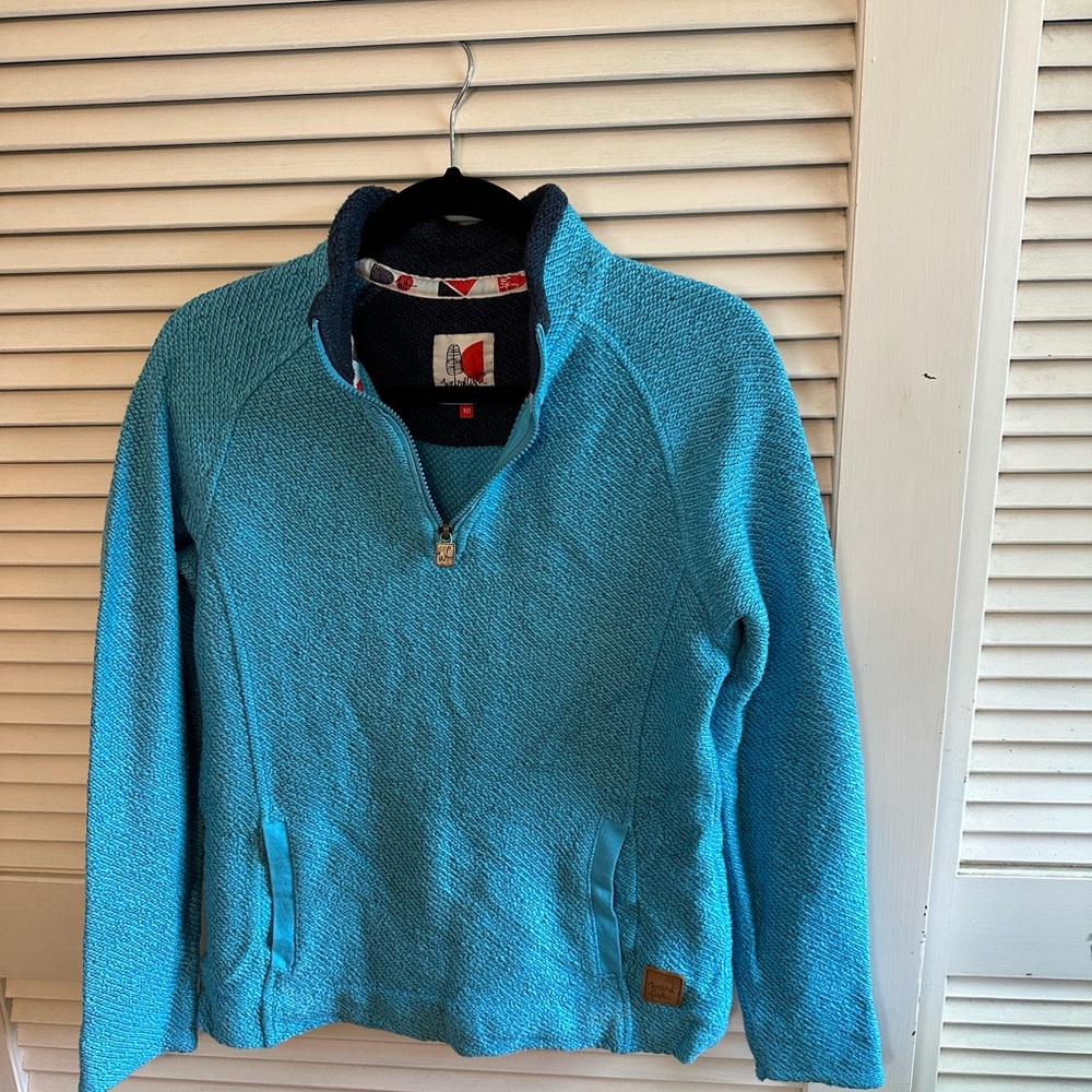 Women's Turquoise Half-Zip Pullover
